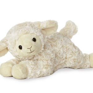 Ebba Aurora World Ivory/Cream Musical Lamb Plush Animal Stuffed Toy 12 inches L